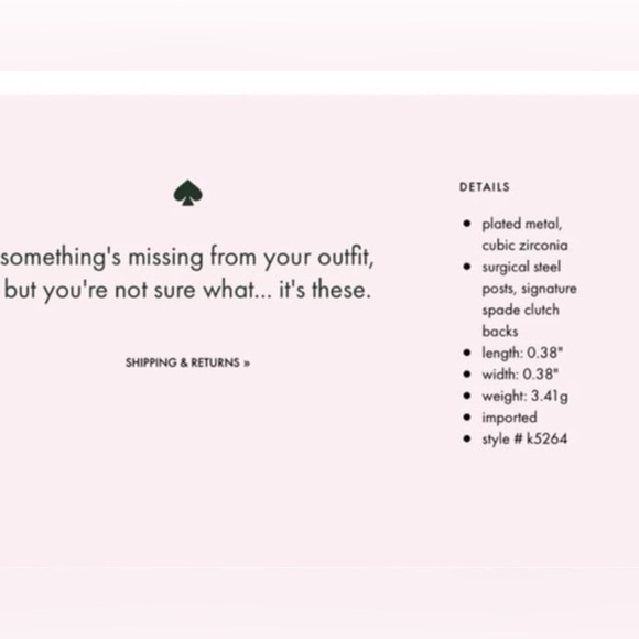 Kate Spade Something Sparkly Spade Stud Earrings - Picture 6 of 6